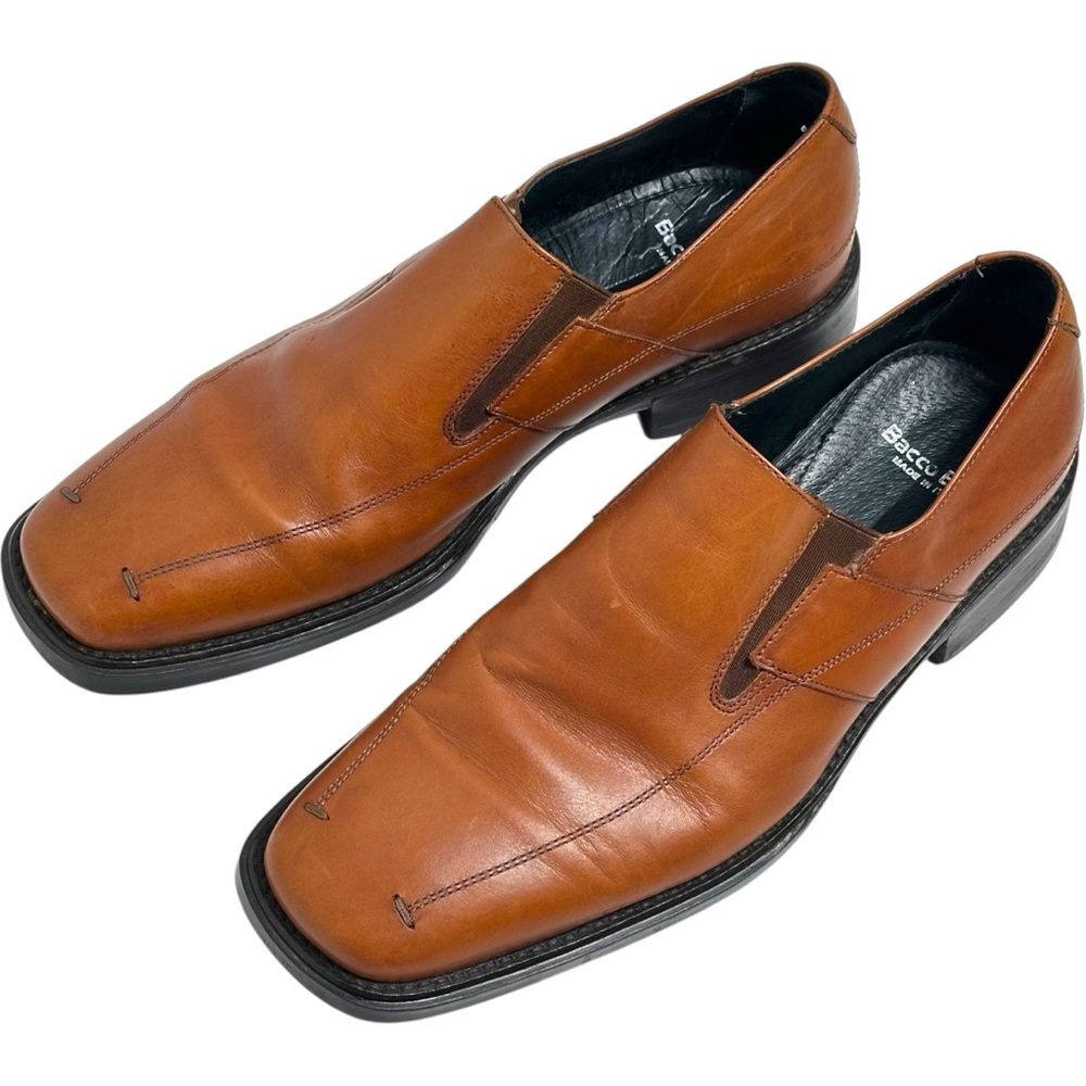 Bacco Bucci Size 10.5 Men's Slip On Square Toe Loafers Office Made in Italy